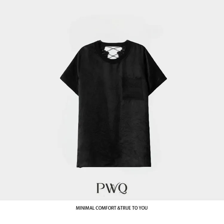 【万人迷】上衣圆领醋酸后背交叉蕾丝优雅E-2560697XX-QP