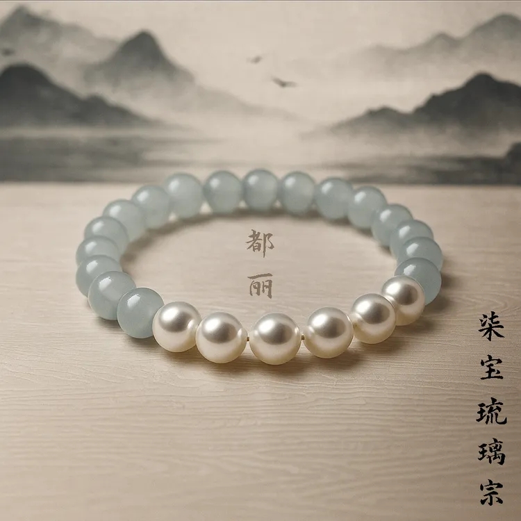 新款琉璃手链女珍珠手串招财招桃花转运都市复古时尚简约百搭首饰