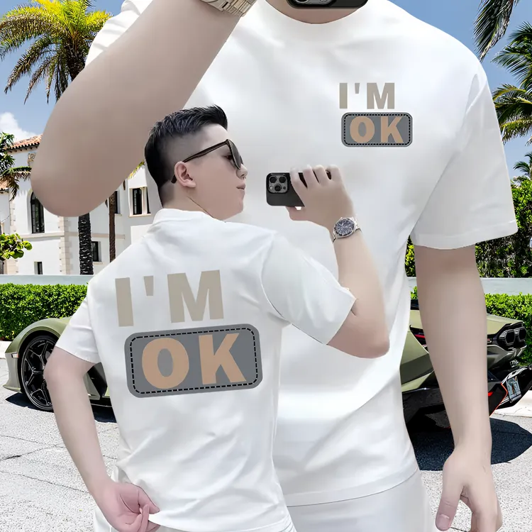 2025新款爆款美式潮牌男士短袖t恤夏季休闲高档半袖纯棉百搭上衣T
