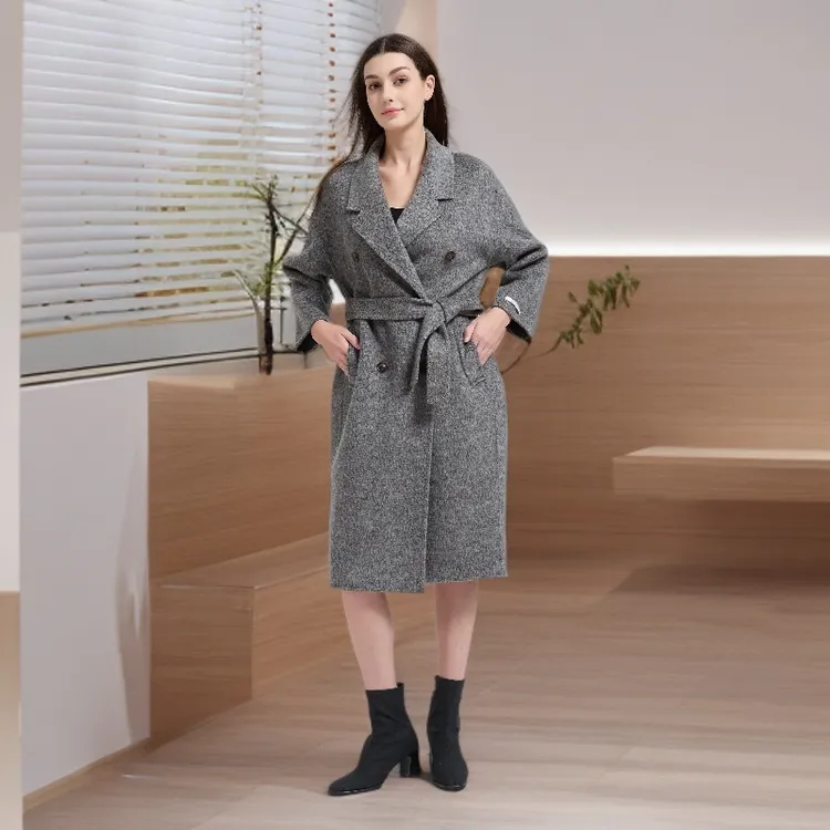 SUNIFANG/苏呢坊轻奢气质中长款5801秋冬百搭时尚毛呢外套大衣