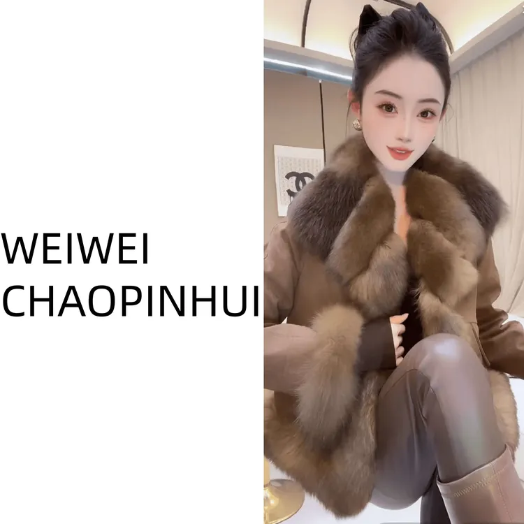 【薇薇高端欧货】冬季气质名媛洋气大狐毛领白鹅绒羽绒服- 31271056