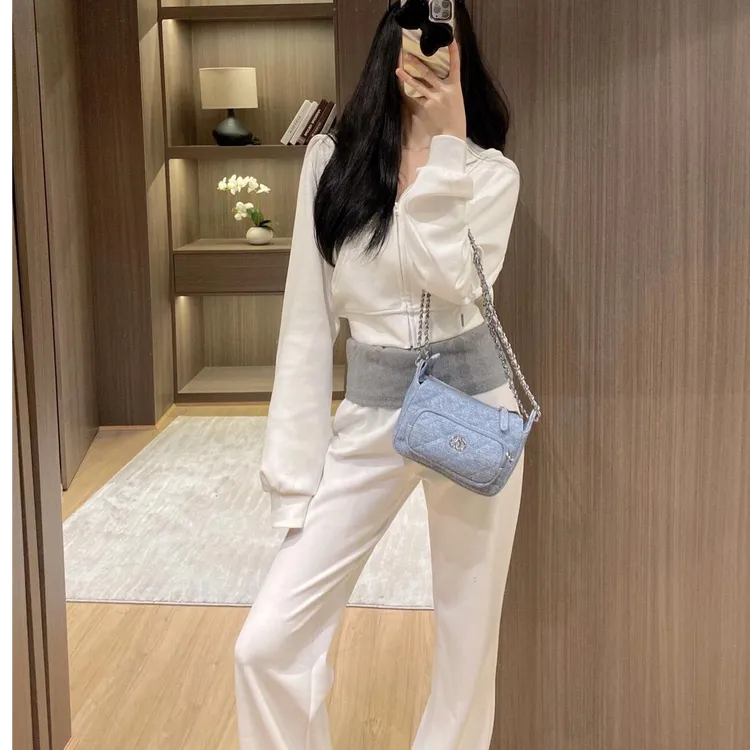 休闲风百搭时尚运动高级感女连帽短开衫卫衣+高腰阔腿裤两件套装