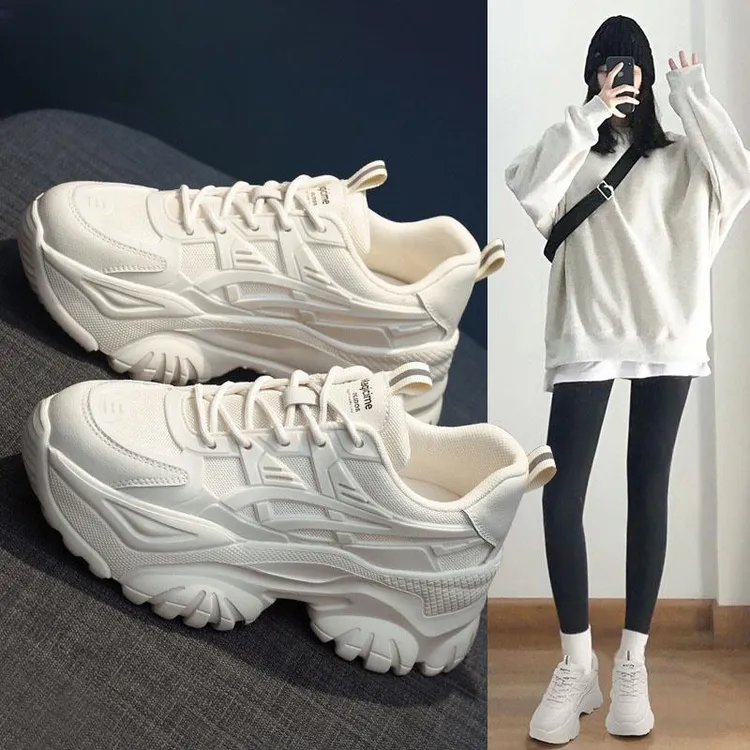 明星同款老爹鞋女款秋季款小白鞋女加绒厚底炸街运动女鞋2025新款
