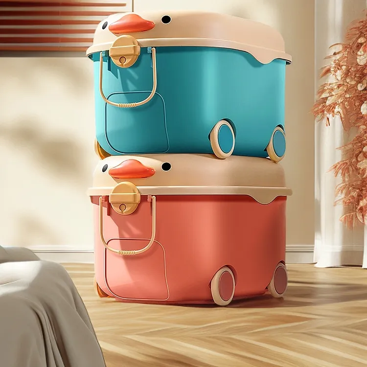 加厚儿童卡通玩具收纳箱超大体积容量宝宝衣服玩具整理箱厂家