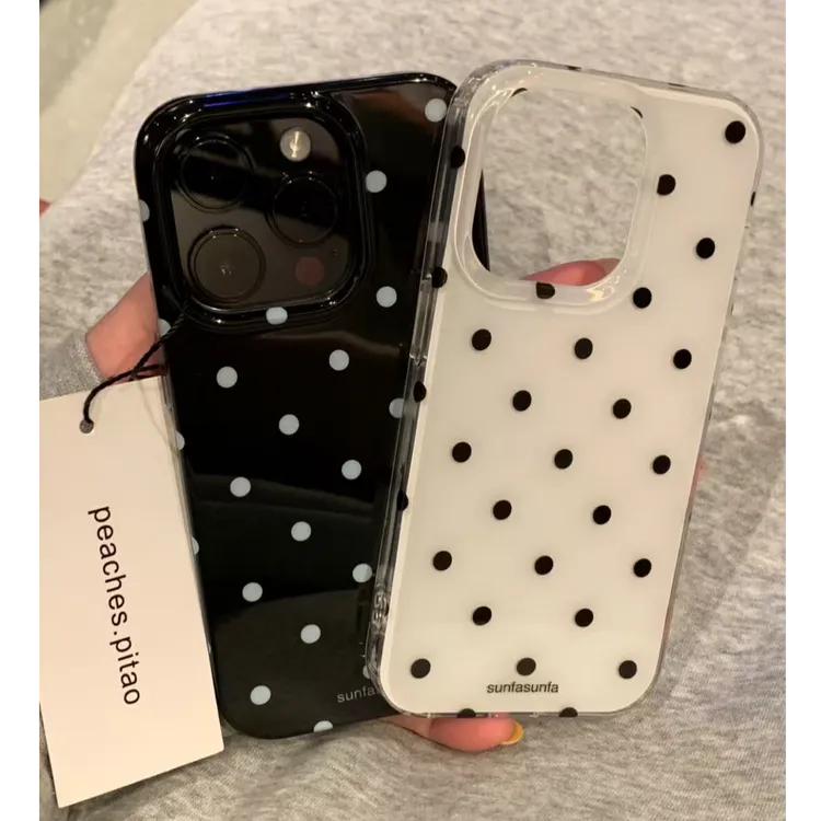 简约英文波点适用苹果16promax手机壳华为vivo小米荣耀oppo一加软