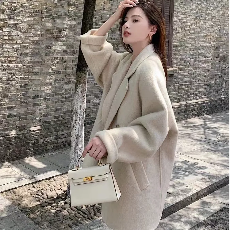 1988中长款超细羊毛经典款双面羊毛大衣时尚2025小个子宽松加厚