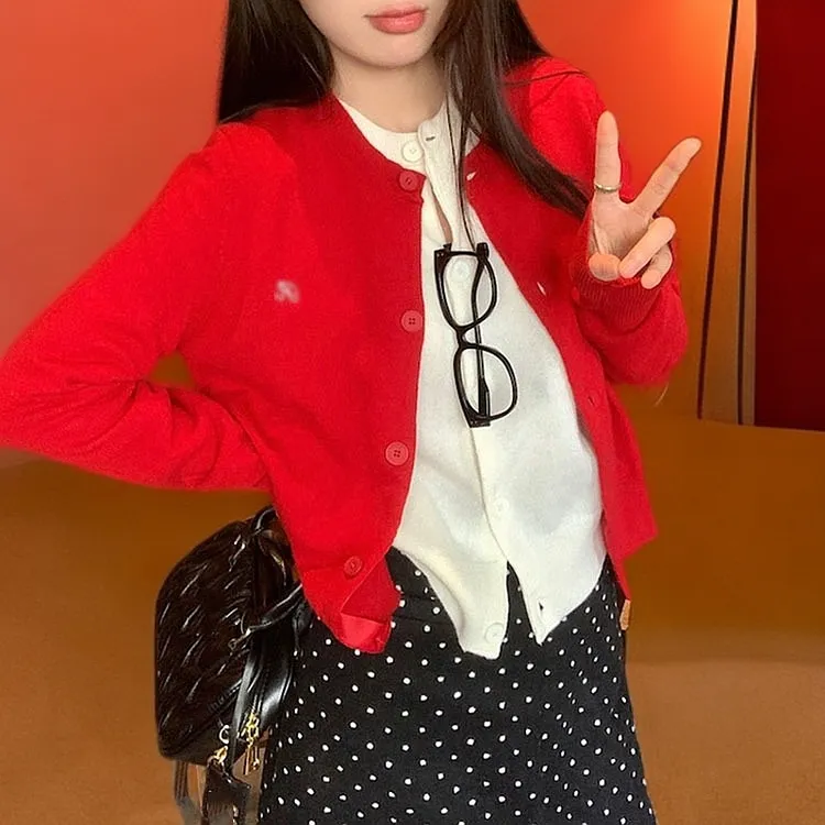 毛衫树脂固色上衣常规款短款春季女毛衣可爱风毛针织衫针织衫