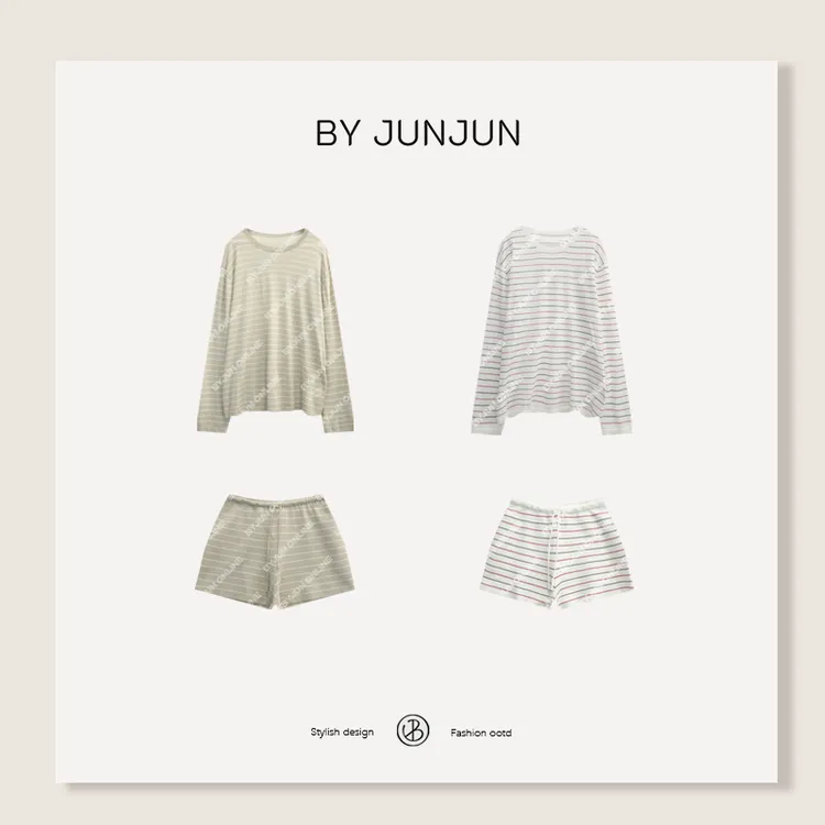 ByJunjun【信笺】 日本进口16针三醋酸条纹防晒套装