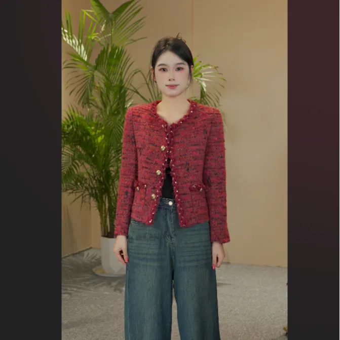 【白鹅绒】MSSY美舒尚衣、上衣小香风气质时尚新款复古秋冬外套90034