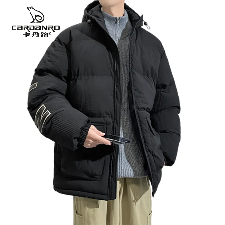 棉衣男装2025年秋季男士短款休闲连帽宽松加厚保暖冬季