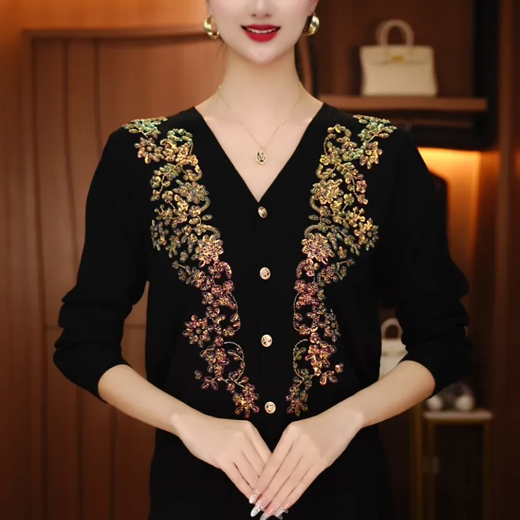 D0137-秋冬保暖毛衣抗起球高端显瘦百搭减龄气质时尚套头