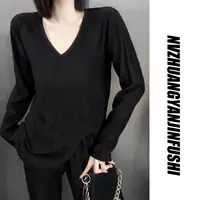 【朝颜压皱套装】胖MM 时尚套装 拍上衣送裤子 +口袋- 套装