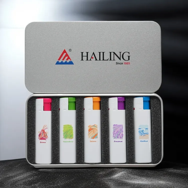 海灵ART艺术彩绘礼盒款INS风金属直冲防风打火机送礼自用送礼套装