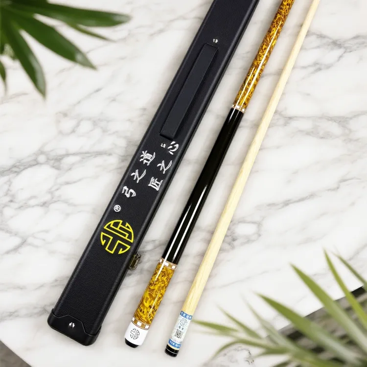 弓匠高颜值中式黑八九球复刻分体台球杆大头杆美式