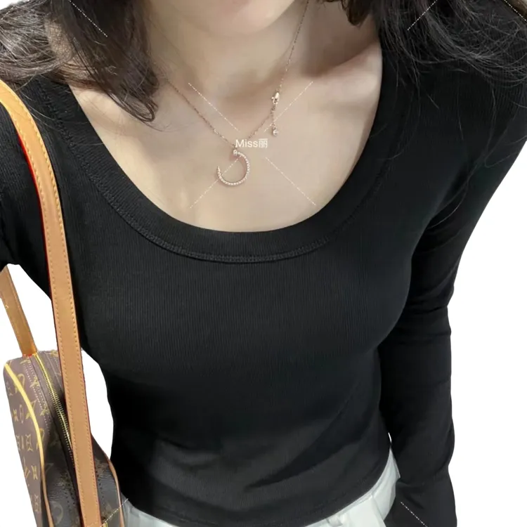 2025春秋打底衫长袖t恤女修身显瘦上衣秋冬圆领女装打底衫女内搭