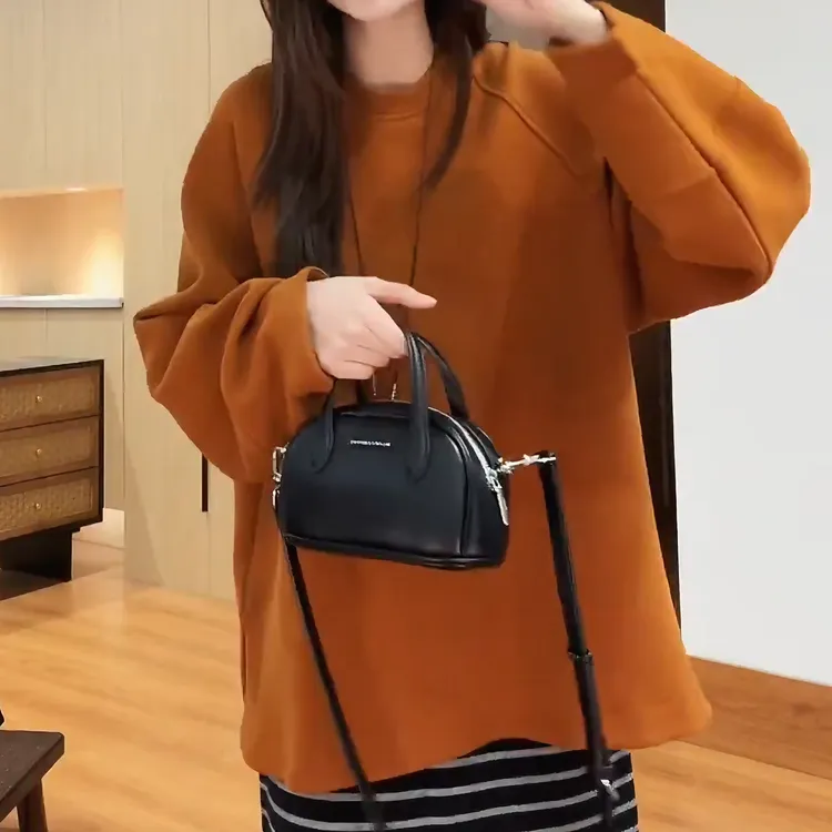 秋冬新款小众设计长袖宽松时尚休闲百搭极简纯色卫衣女LK2508798