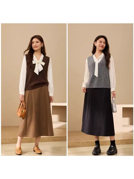 秋季女洋气无袖女装毛针织衫常规纯色针织衫短款气质百搭坎肩2601