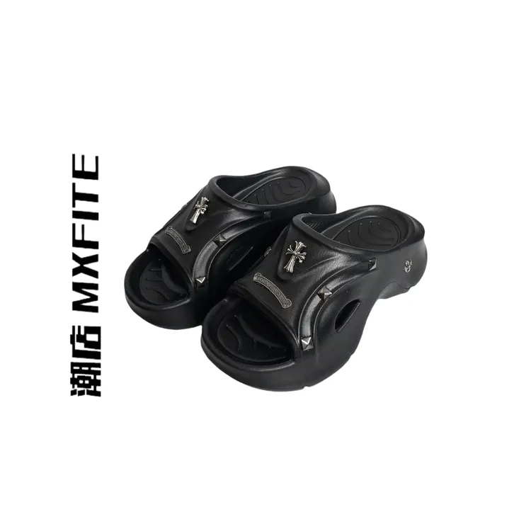 MXFITE潮店夏季新款潮酷厚底铆钉休闲拖鞋（SH7788）