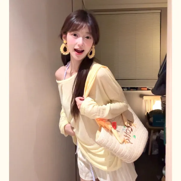 XYT泳衣女比基尼氛围感显瘦百搭T恤女比基尼分体泳衣女夏短裤