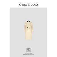OYBN欧阳贝妮【心动告白】微胖大码70羊毛简约撞色毛呢外套1495