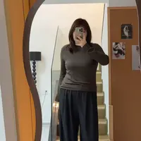 大码胖妹妹秋冬新款显瘦半高领正肩气质百搭可内搭磨毛绒打底T