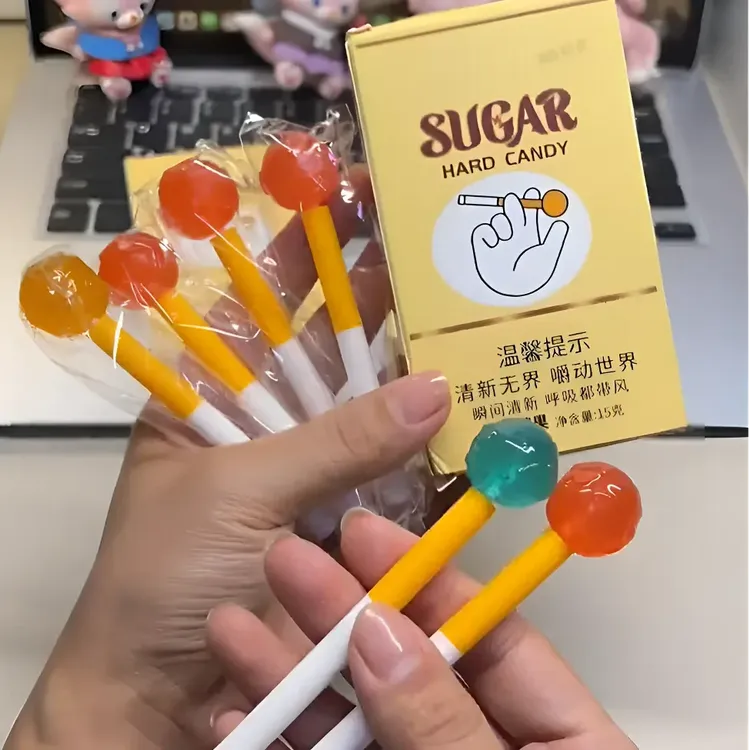 【拍一发六盒】烟杆造型创意抽杆棒棒糖搞笑趣味恶搞礼物休闲零食水