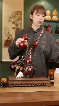 157号精品天然大漆工艺防渗内胆酒葫芦~