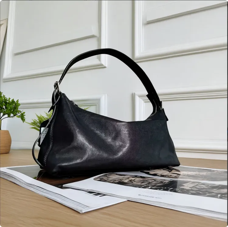 单肩包休闲腋下黑色单根热卖拉链真皮通勤