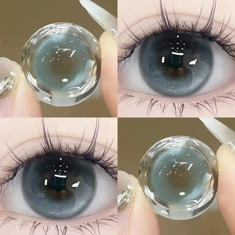 OVOLOOK【日抛2片装】学生精灵海柔蓝色美瞳迷人热卖小直径隐形眼镜