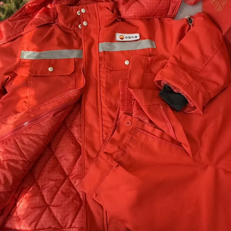 冬季中石油棉服男士上衣工装保暖棉衣红色加厚男款内胆可拆卸