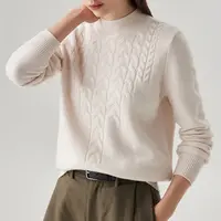 【慵懒美学】加厚纯羊毛衫立领秋冬绞花毛衣女ZST2392