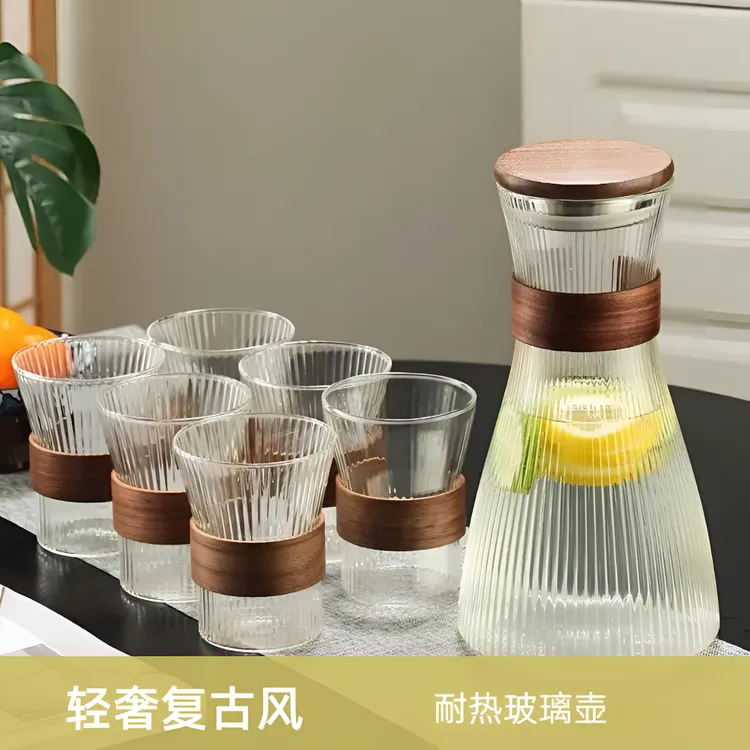 家用高温耐热玻璃水壶冷水壶玻璃杯客厅茶杯凉水壶高硼硅玻璃壶