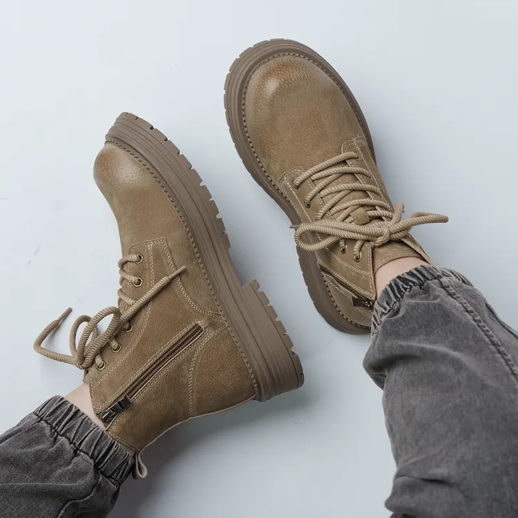 男款真皮马丁靴男鞋高帮鞋皮鞋户外登山中帮工装靴冬季棉鞋男靴子