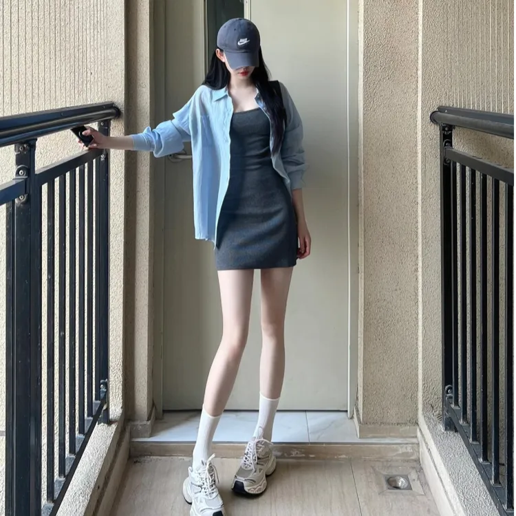 纯欲风性感吊带连衣裙女夏季2025新款辣妹气质收腰显瘦A字短裙子