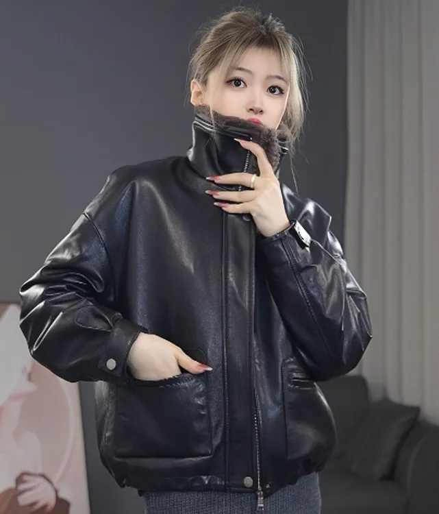 100%头层真皮皮鹅绒服冬款三季可穿可拆卸内胆毛领2025新款