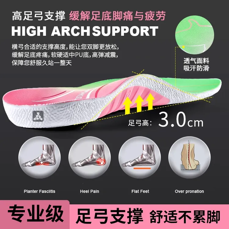 （活动仅限3天）女士专用足弓支撑鞋垫TPU腿型矫正直腿神器久站不累