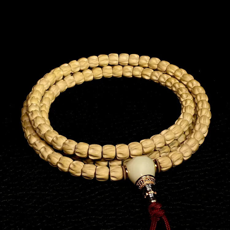 西藏热振柏香籽雕刻108菩提鬼脸手串文玩佛珠男女念珠西藏百香籽