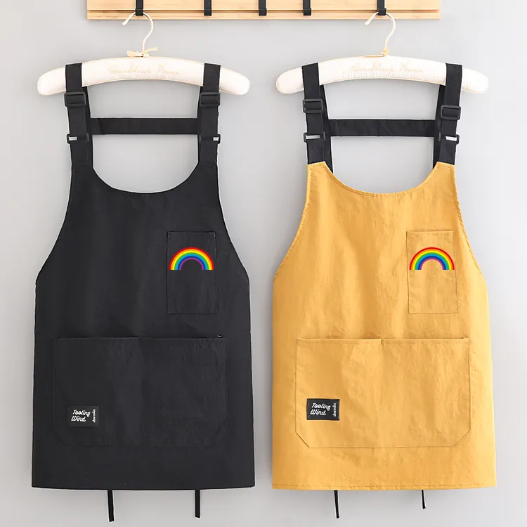 时尚透气防泼水耐穿围裙厨房做饭餐饮罩衣可定制logo印字工作服女