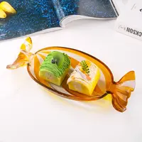 彩色水果盘家用客厅瓜子盘欧式小清新过年果盘水晶玻璃茶几零食盘