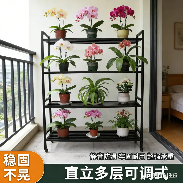 可调节1.5m高3/4层轻奢简约室内室外多层落地式客厅阳台花架花架