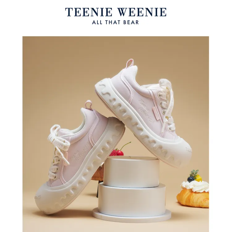 TeenieWeenie童鞋少女风开口笑板鞋软底透气防滑女童休闲饼干鞋