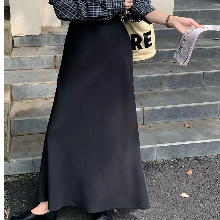 斜裁鱼尾裙高端定制2025早秋新款（9130）中长款显瘦高腰