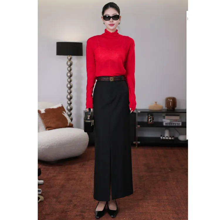 LYNEE【云柔小衫】高领轻薄针织打底衫女水溶羊毛毛衣LGD2FAK093