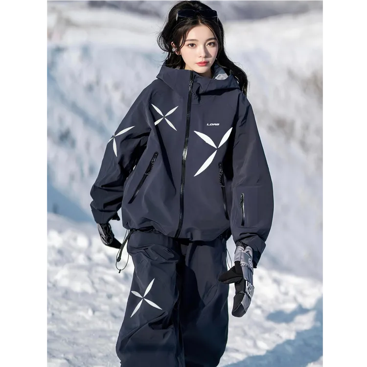临典黑色星芒滑雪服套装女2025冬季新款防风加厚高颜值单板雪服男