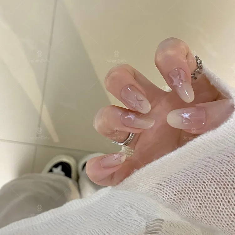 JohonGirls'/琴岛小嫚【唯美星光】气质高级美甲显白猫眼手工穿戴甲