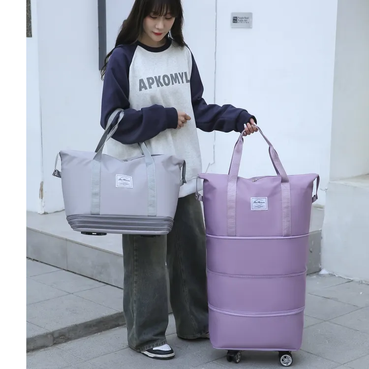可拓展万向轮旅行包大容量学生收纳袋旅行行李袋健身包手提单肩包