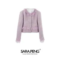 SARA.PENG娉婷袅娜｜高级重工毛流苏毛呢百搭小香风外套｜1D168466