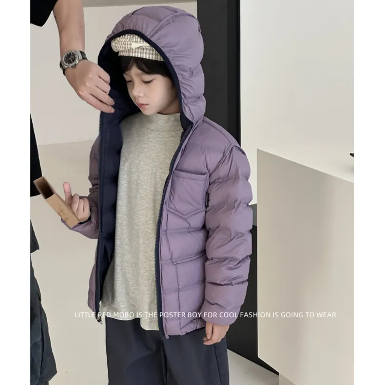 【现现】童装男儿童90白鸭双面穿羽绒服2025冬新款MMY841326