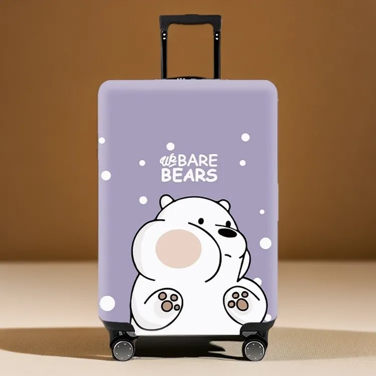 紫罗兰 白胖胖熊 拉杆箱保护套加厚耐磨行李箱高弹力防刮擦旅行箱