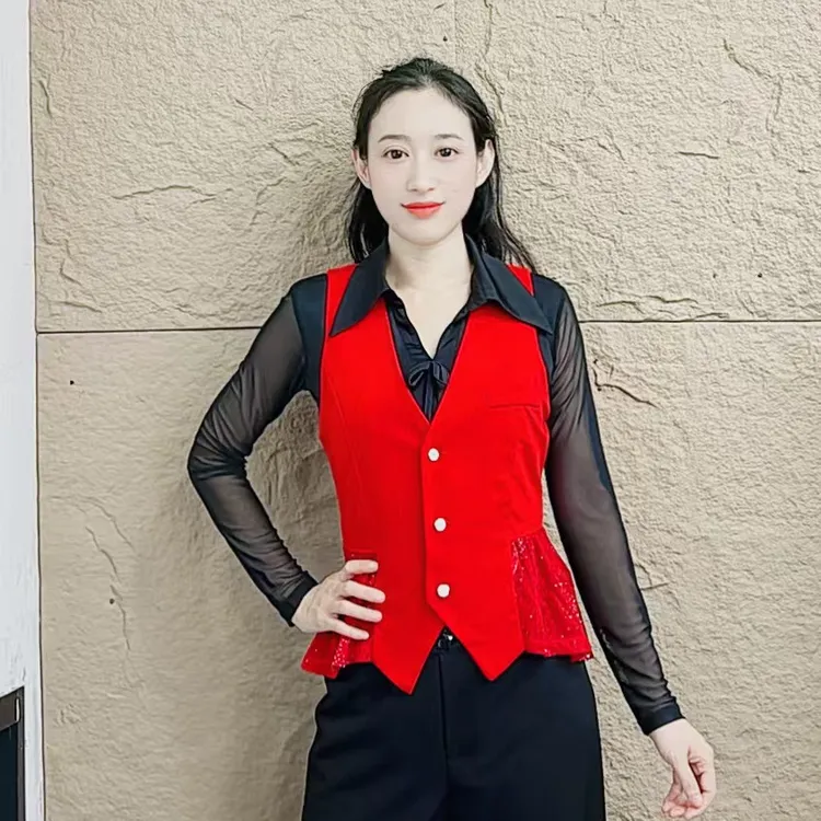 欢舞阁舞蹈服跳舞专用衣服女款马甲跳舞服装新款网红MJ0814